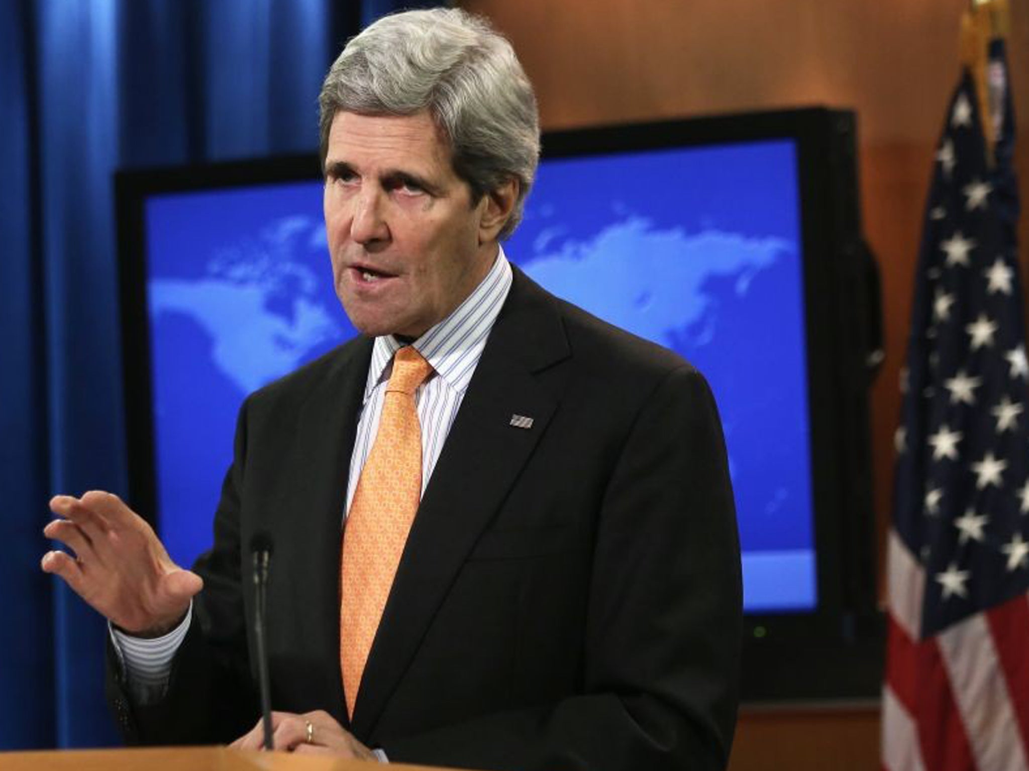 John Kerry makes a statement on Syria at the State Department