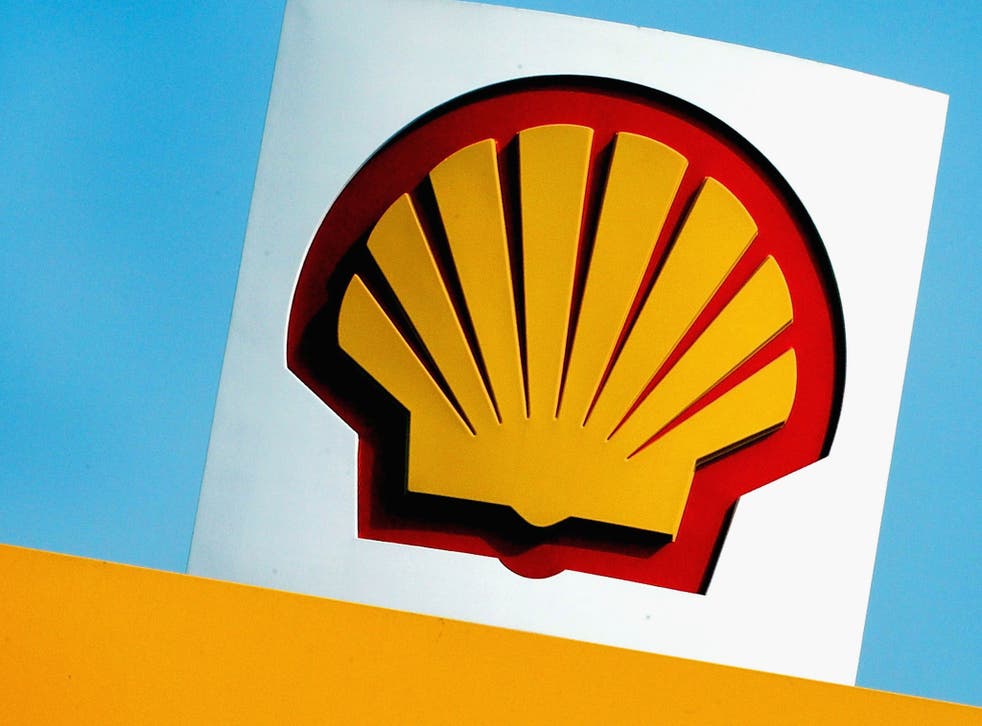 The Shell logo is shown at a Shell petrol station in London, England