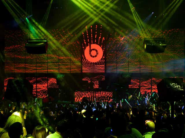 A Beats by Dr Dre event in Las Vegas. The rap star is launching his streaming service on Tuesday