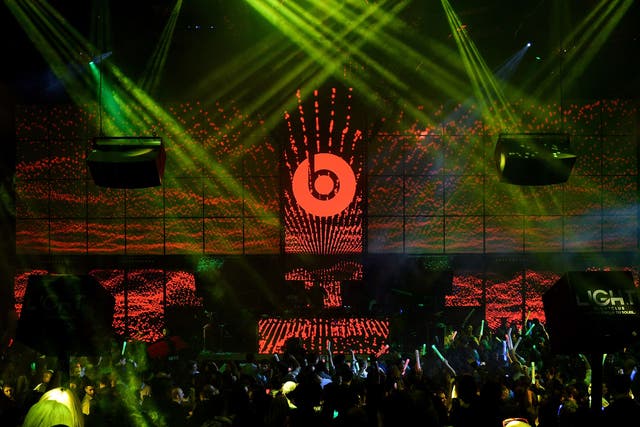 A Beats by Dr Dre event in Las Vegas. The rap star is launching his streaming service on Tuesday