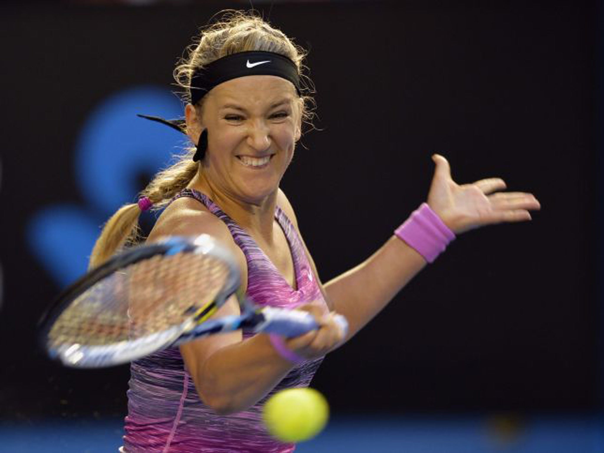 Azarenka broke unseeded Yvonne Meusburger's serve twice in the first four games and was rarely troubled