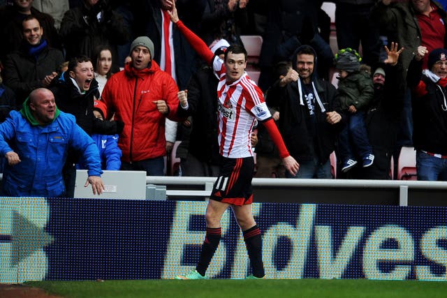 Adam Johnson celebrates after pulling Sunderland level with Southampton
