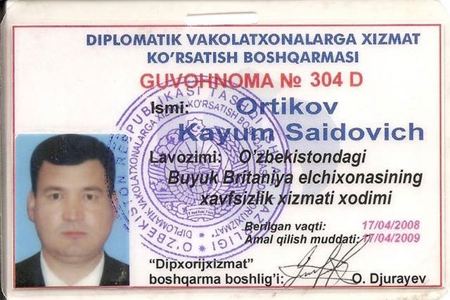 Office politics: Mr Ortikov’s troubles began as a British embassy employee 