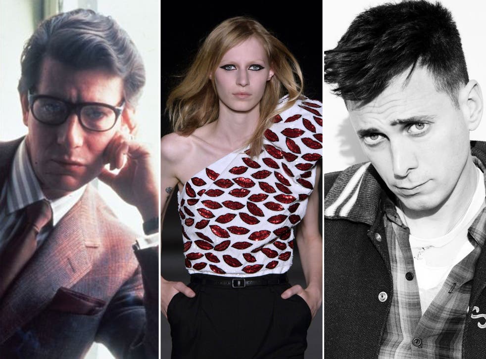 Youth appeal: Yves Saint Laurent in 1985 (left) and Hedi Slimane (right), whose change of direction is seen as edgy