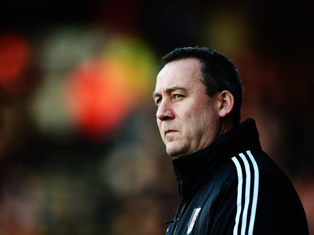 Rene Meulensteen looks on during his Fulham side's 2-0 defeat to Arsenal