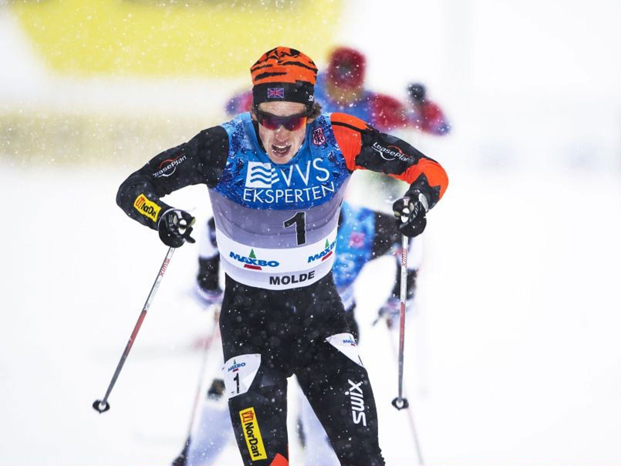 Andrew Musgrave of Great Britain competes in the Mens Sprint final during the Norwegian Cross Country Championship