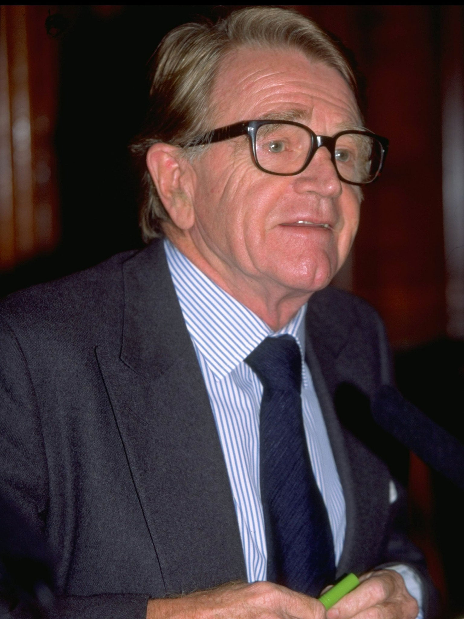 Sir Chris Chataway, pictured here at the 1997 British Athletics Press Conference, has died aged 82