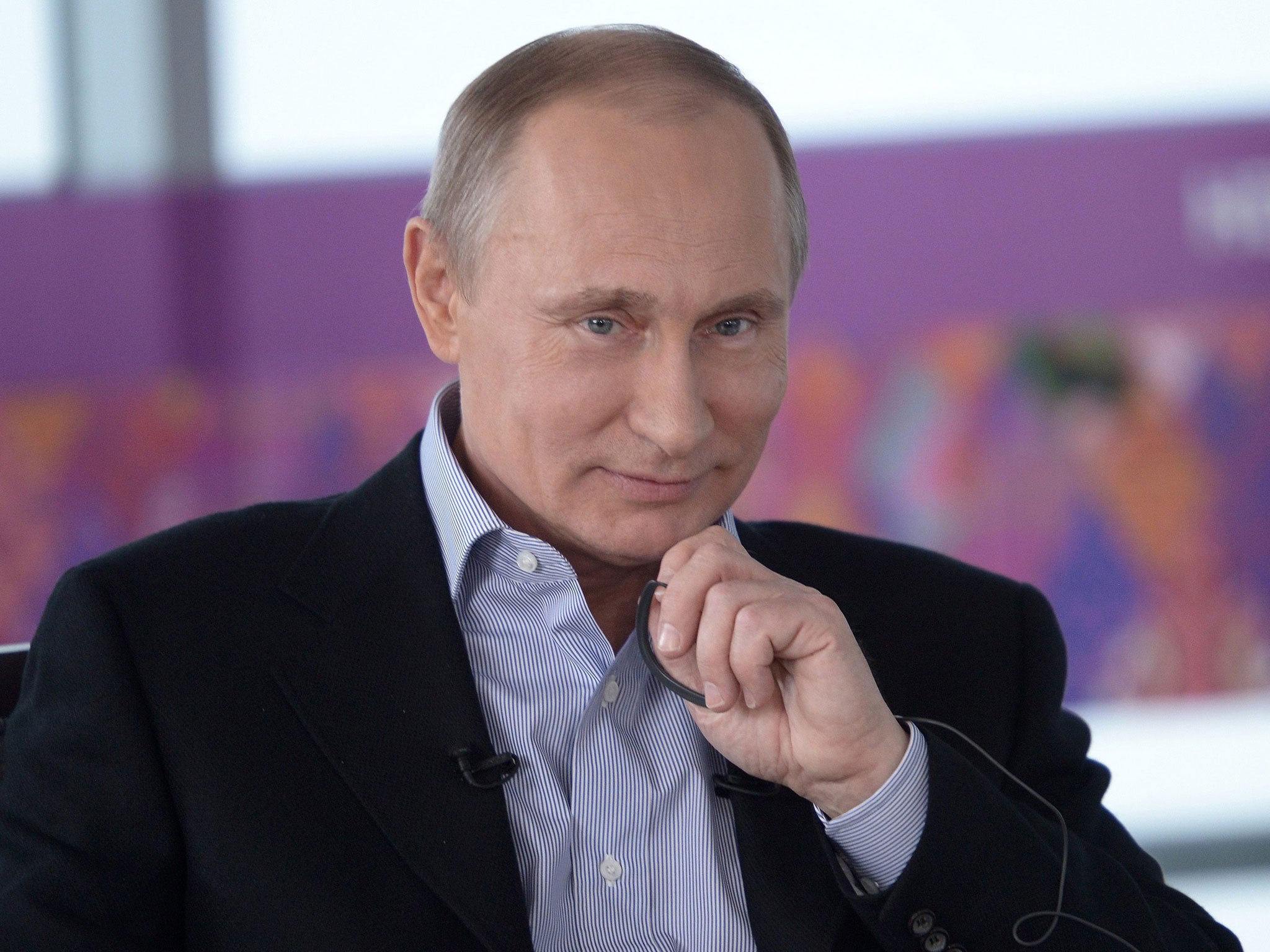 Russian President Vladimir Putin talks to the BBC’s Andrew Marr during an interview in Sochi