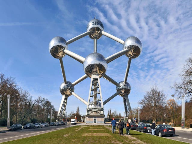 A Syrian rebel support group has threatened to blow up the Atomium in Brussels