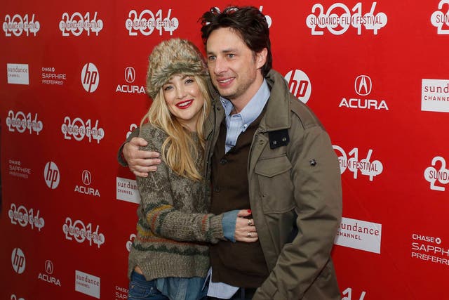 Zach Braff and Kate Hudson at the premiere of Braff's new film 'Wish I Was Here'