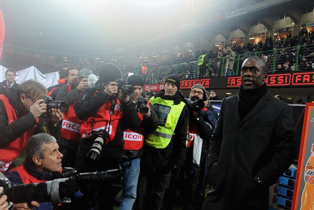 Clarence Seedorf takes charge of his first AC Milan match 