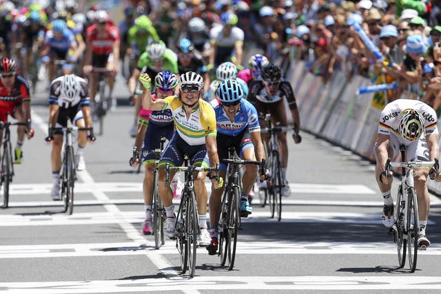 Simon Gerrans of Australia wins the first stage of the Tour Down Under