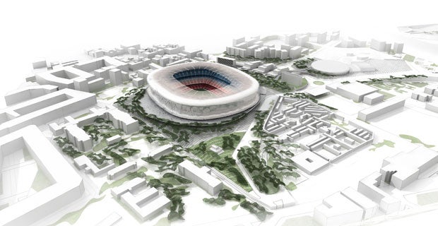 Barcelona's simulated Nou Camp and surrounding environment