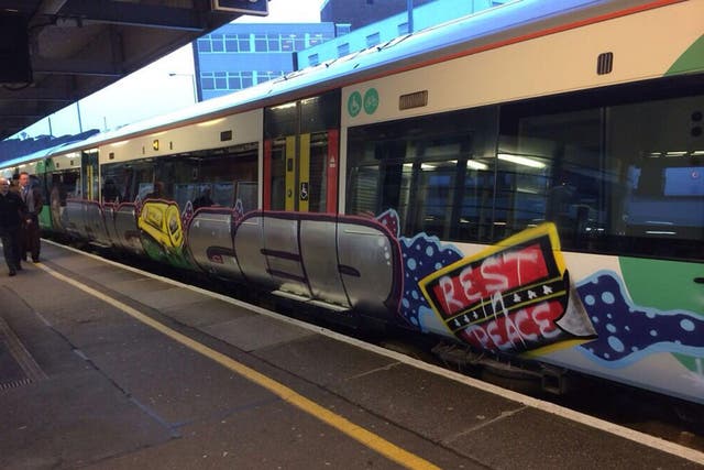 A Southern Railways train with its Trigger tribute to actor Roger Lloyd-Pack