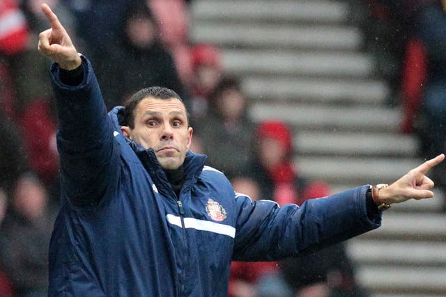 Gus Poyet gestures during the 2-2 draw with Southampton