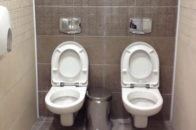 The double toilets at the Sochi 2014 Winter Olympics 