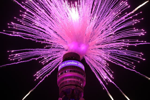 These are fireworks - not fibre optics, but the BT Tower (pictured) has been used to test relay speeds in the past