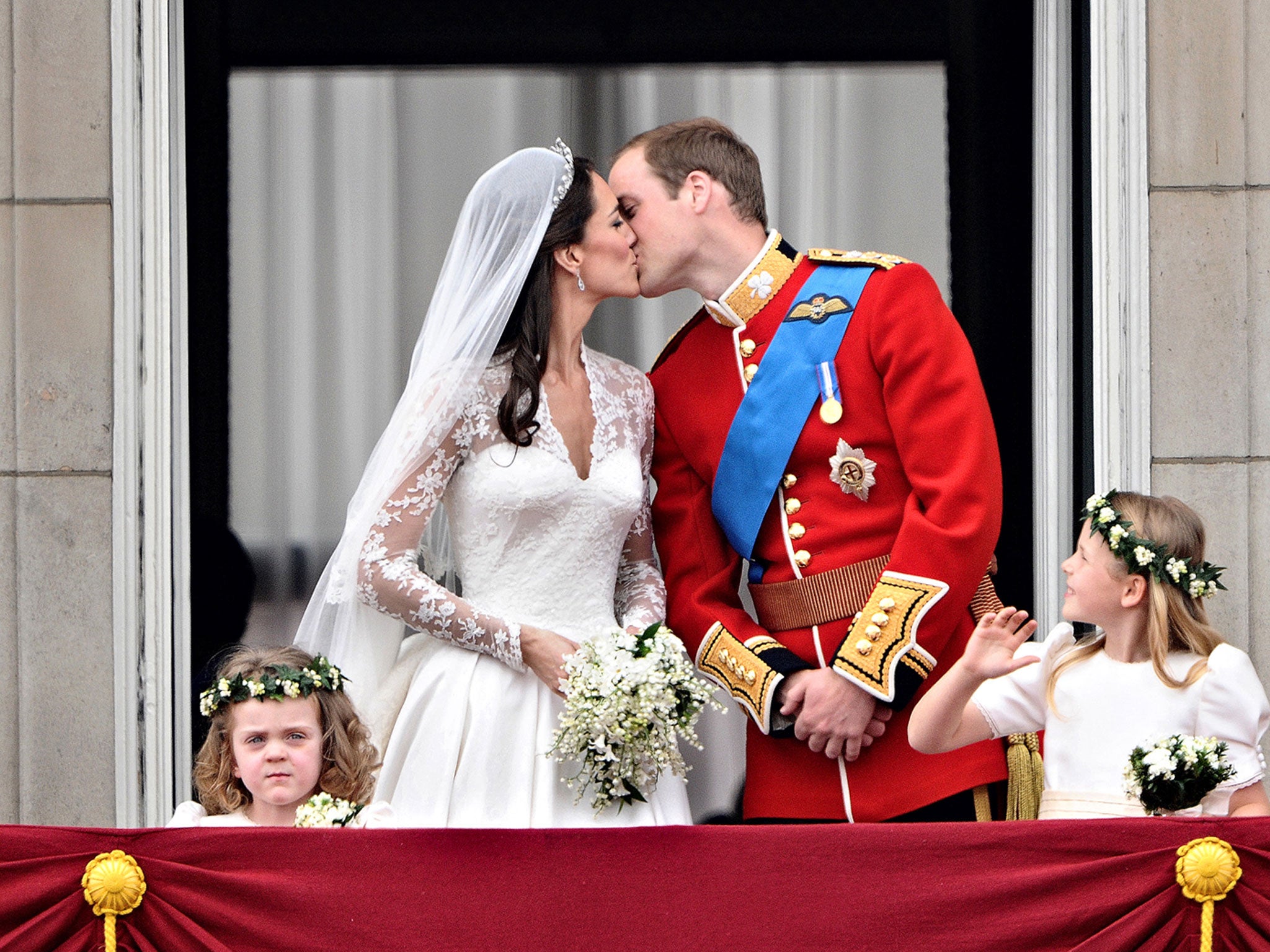 Prince William and Kate, Duchess of Cambridge, on the balcony of Buckingham Palace, after their wedding on April 29, 2011. Royal wedding protesters lost their court appeal on Wednesday 22 January after they accused the Metropolitan Police of "suppressing