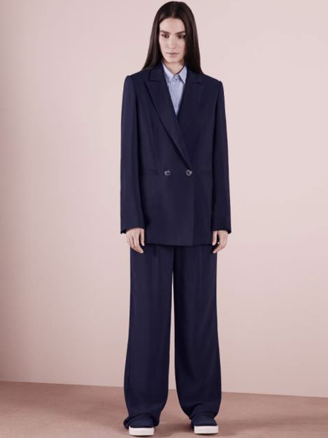 Working girl: Model wears blazer £535, trousers £195, Atea, ateaoceanie.com