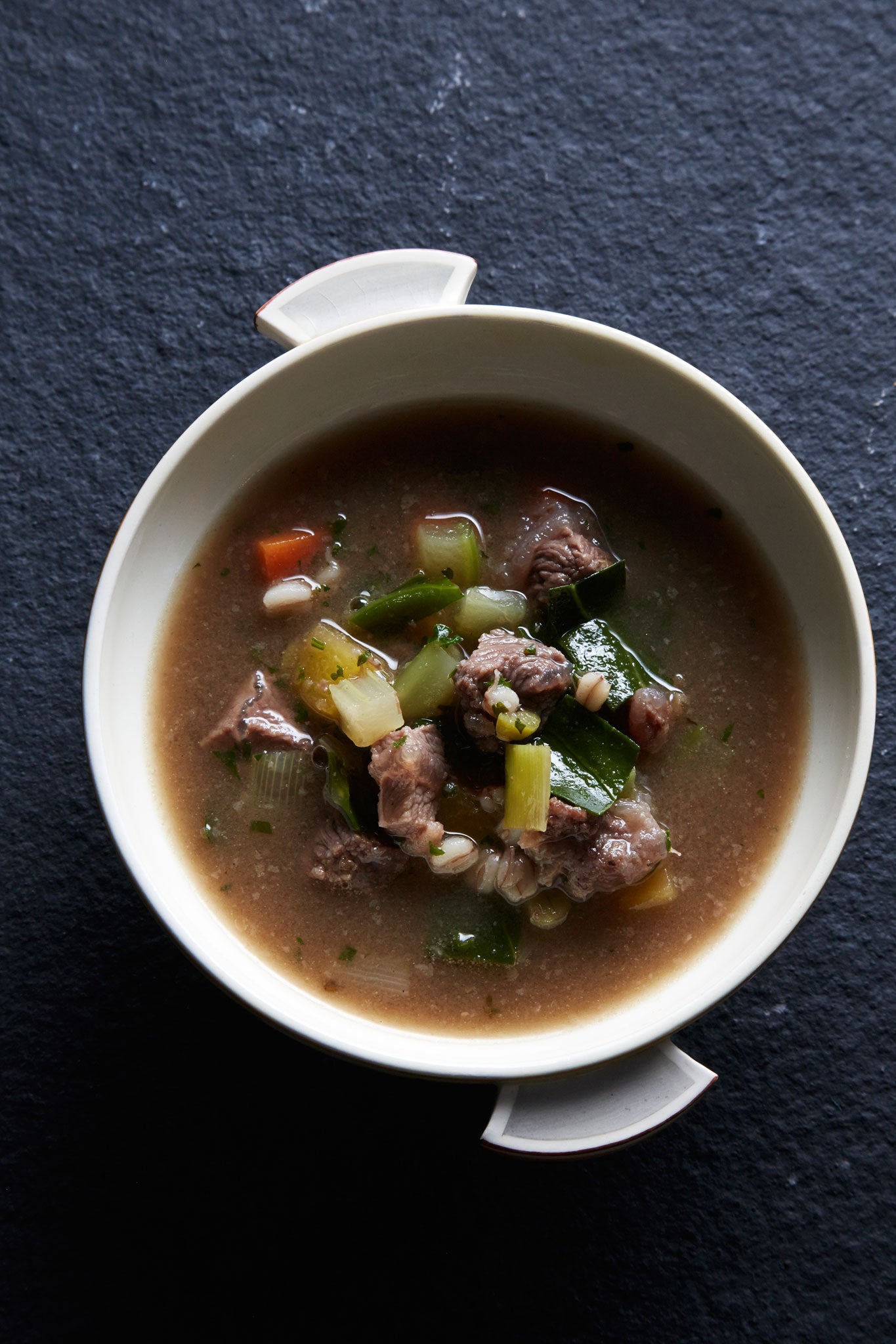 Mutton is the best meat to use in Mark's Scotch broth