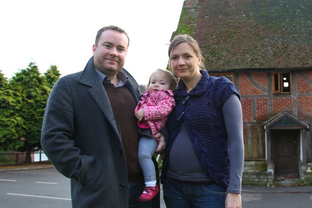 Window of opportunity: the Forgan family outside Abbey Lane in Warwickshire in 'Restoration Home: One Year On'