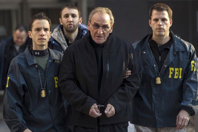 Bonanno crime family leader Vincent Asaro is escorted by FBI agents; the Bonanno crime family committed acts of extortion and arson, including the airport heist, a brazen crime made famous by the 1990 film 'Goodfellas'