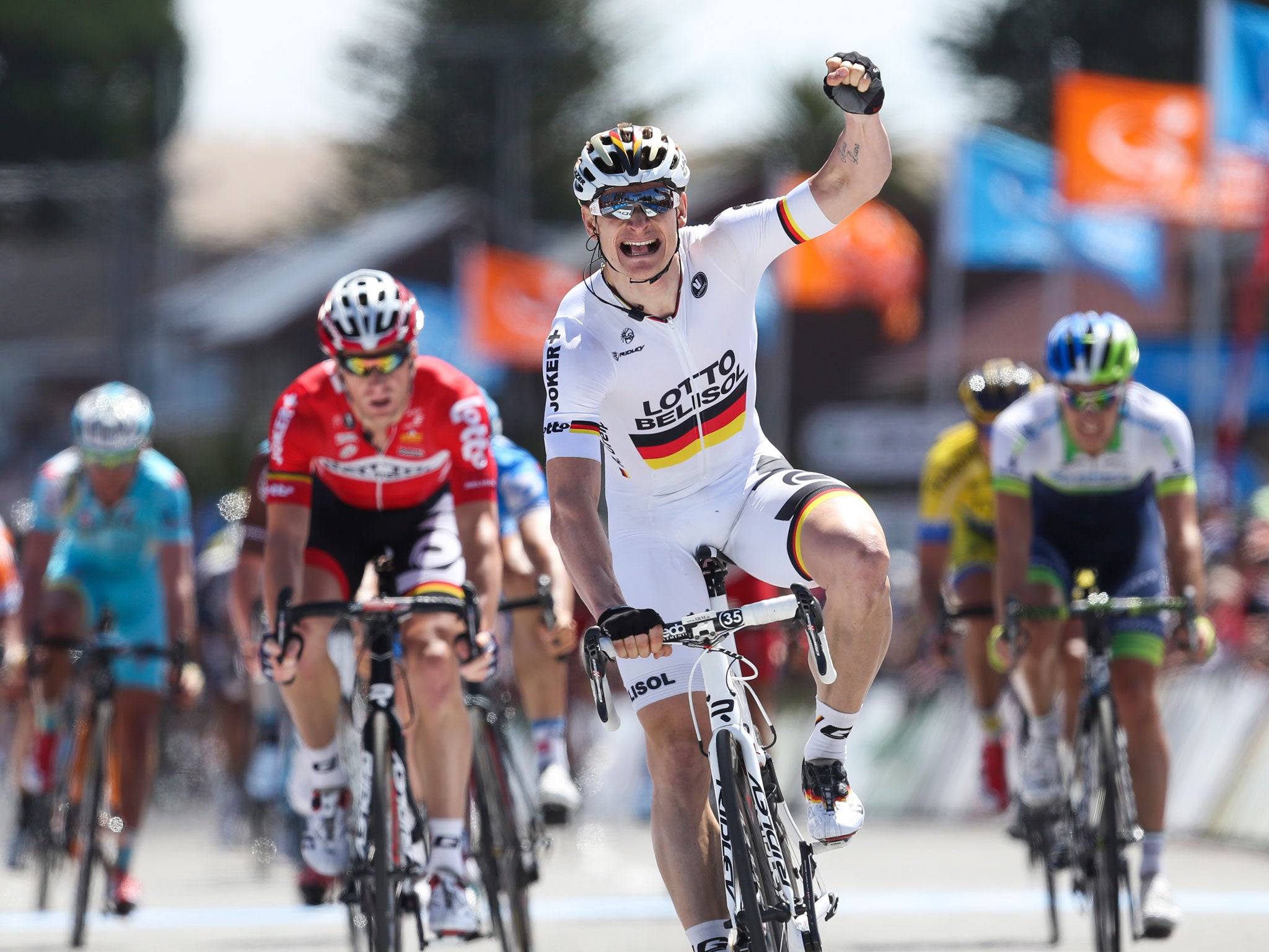 Andre Greipel takes victory on the Tour Down Under