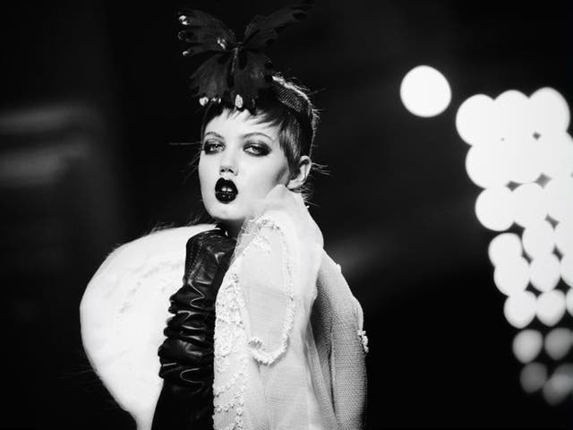 Model Lindsey Wixson walks the runway during Jean Paul Gaultier show as part of Paris Fashion Week Haute Couture Spring/Summer 2014 