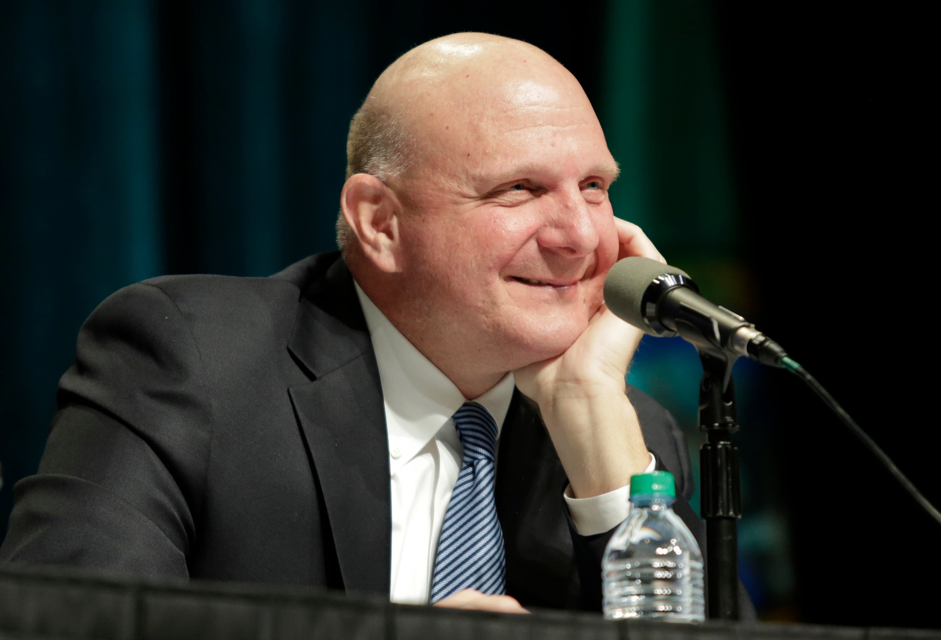 Outgoing CEO Steve Ballmer will be pleased by the boost during his last days at the company.
