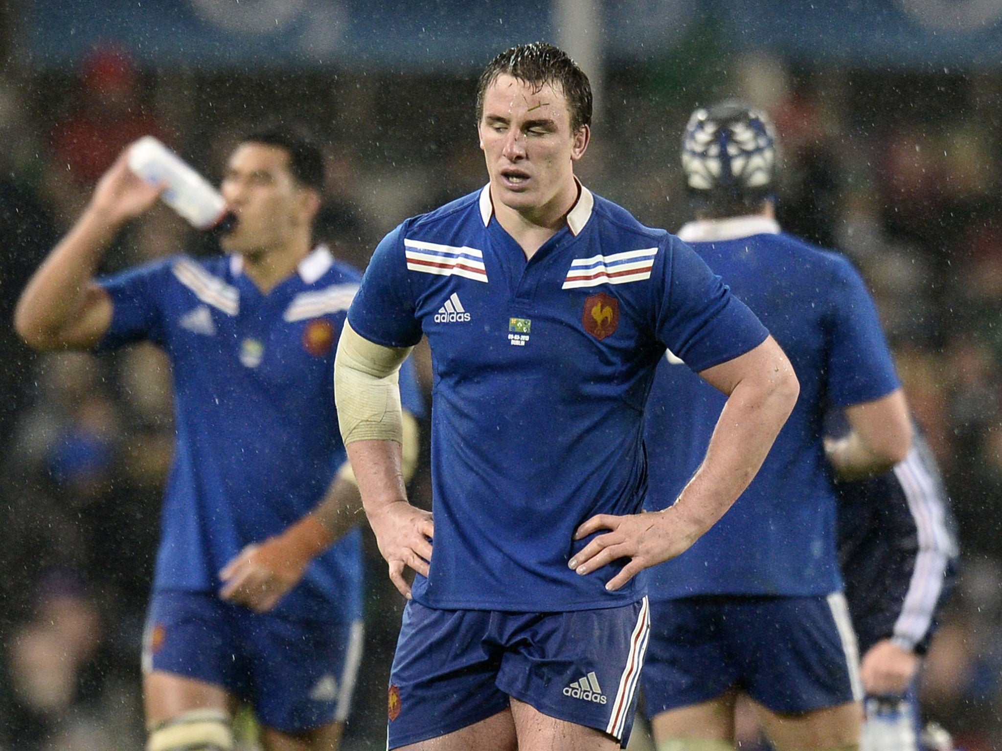 French players look downcast after drawing with Ireland during last year's dreadful campaign (AFP/Getty Images)