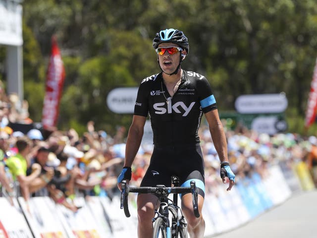 Team Sky rider Richie Porte takes victory on the fifth stage of the Tour Down Under