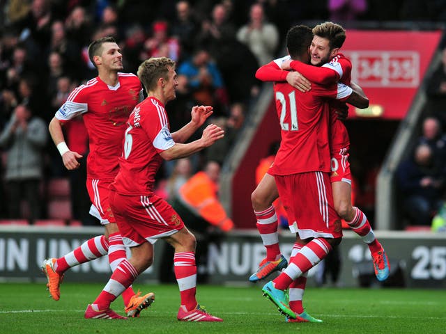 Guly Do Prado celebrates having scored from the penalty spot in Southampton's win over Yeovil