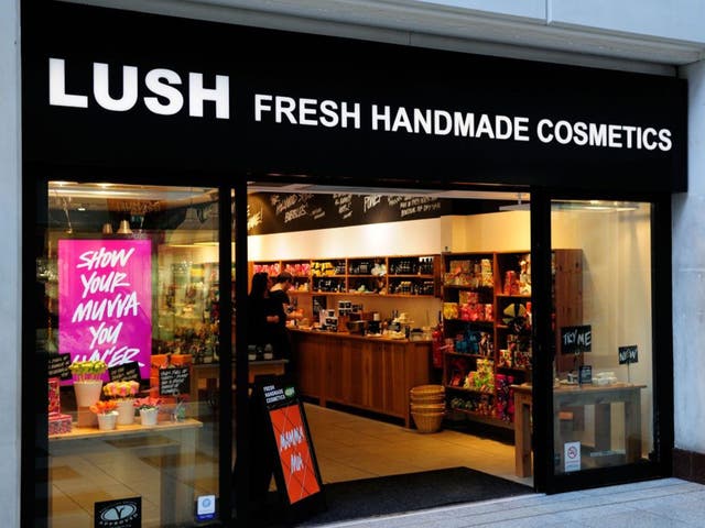 Lush often uses its front windows to campaign against social injustice
