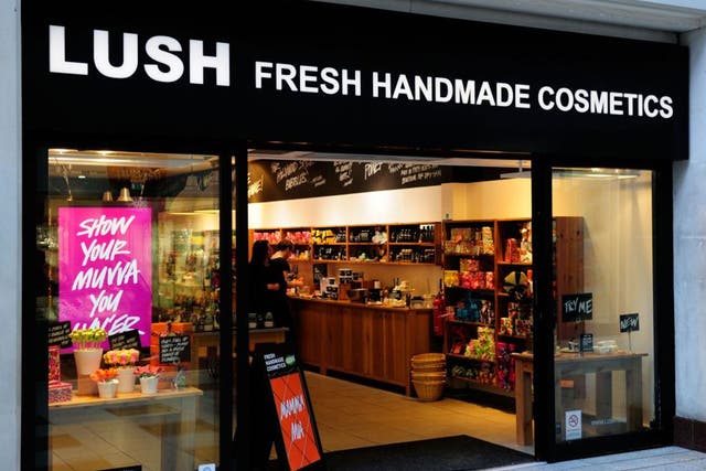 Lush often uses its front windows to campaign against social injustice