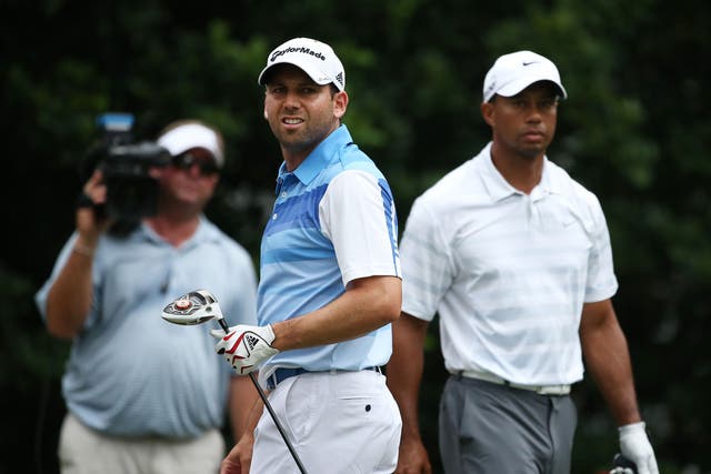 Tiger Woods and Sergio Garcia; there is no love lost between the two great golfers 
