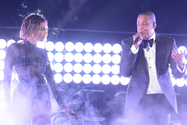 Beyonce and Jay-Z perform at the Grammys