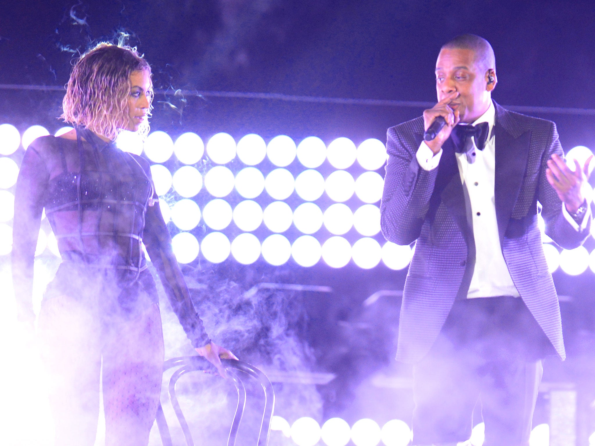 Beyonce and Jay-Z perform 'Drunk in Love' at the 56th annual Grammy Awards at Staples Center in Los Angeles