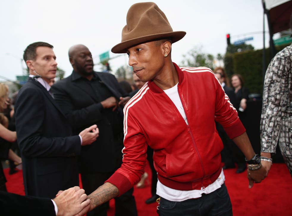 Pharrell Williams' hat stole the show at the 56th Grammy Awards in Los Angeles
