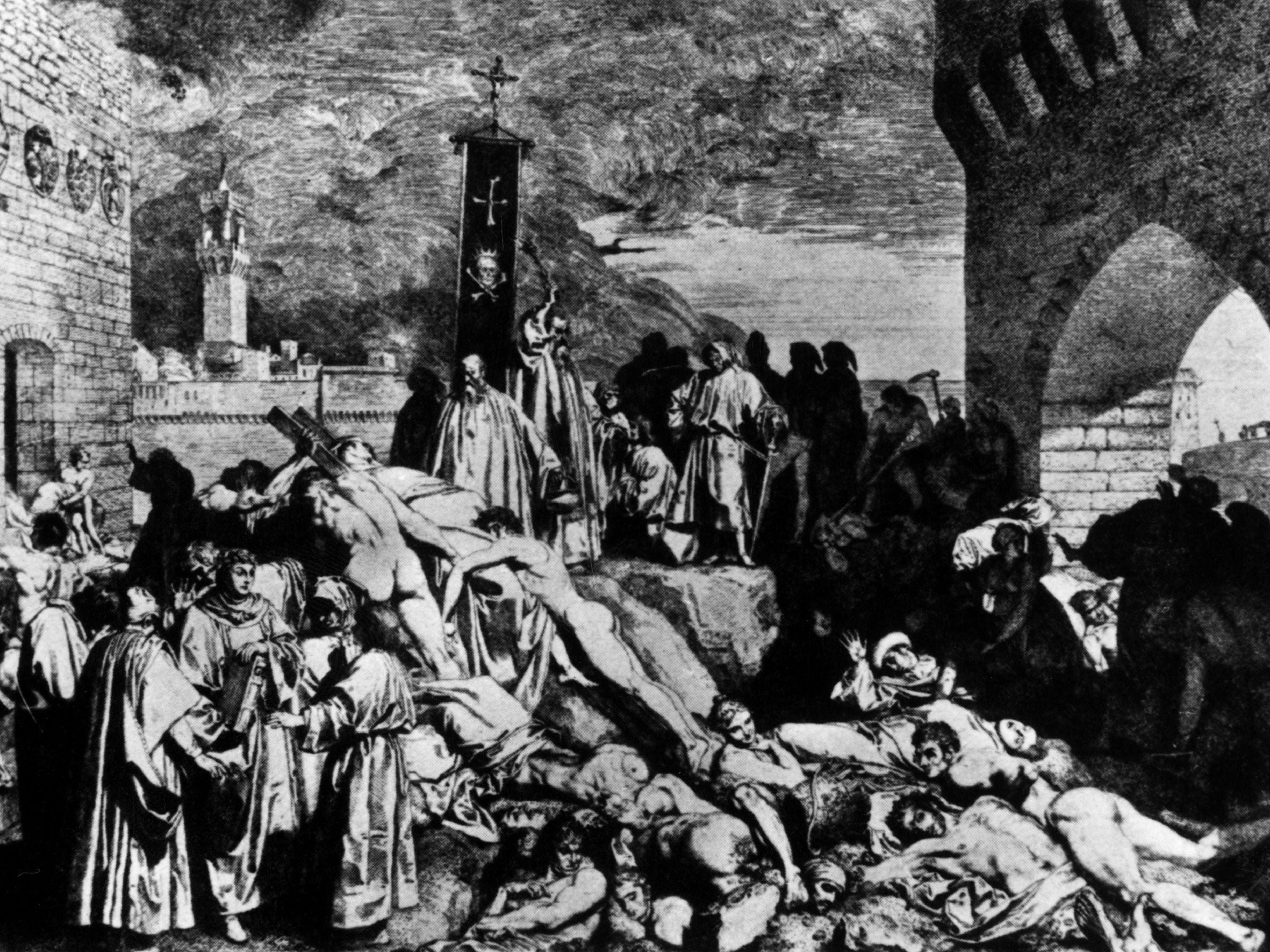 This 1348 painting shows how plague devastated European cities like Florence