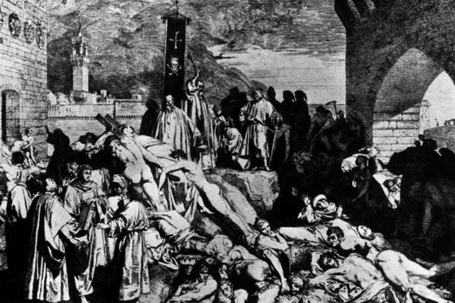 This 1348 painting shows how plague devastated European cities like Florence