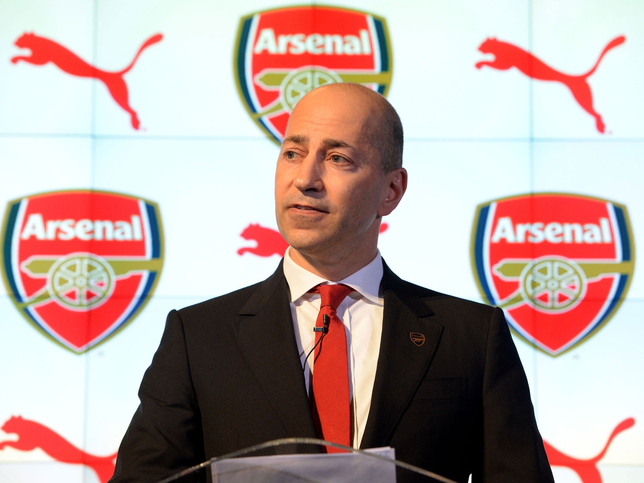 Arsenal's chief executive Ivan Gazidis at the launch of Puma's £150m kit deal
