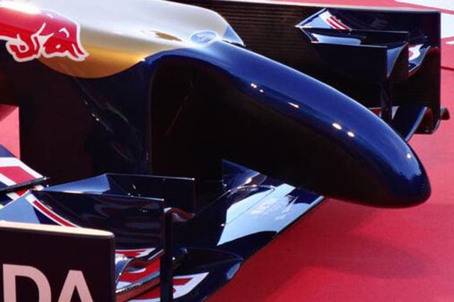 The 'anteater' nose of the Toro Rosso SRT9, likened to a sex toy by lingerie makers Ann Summers