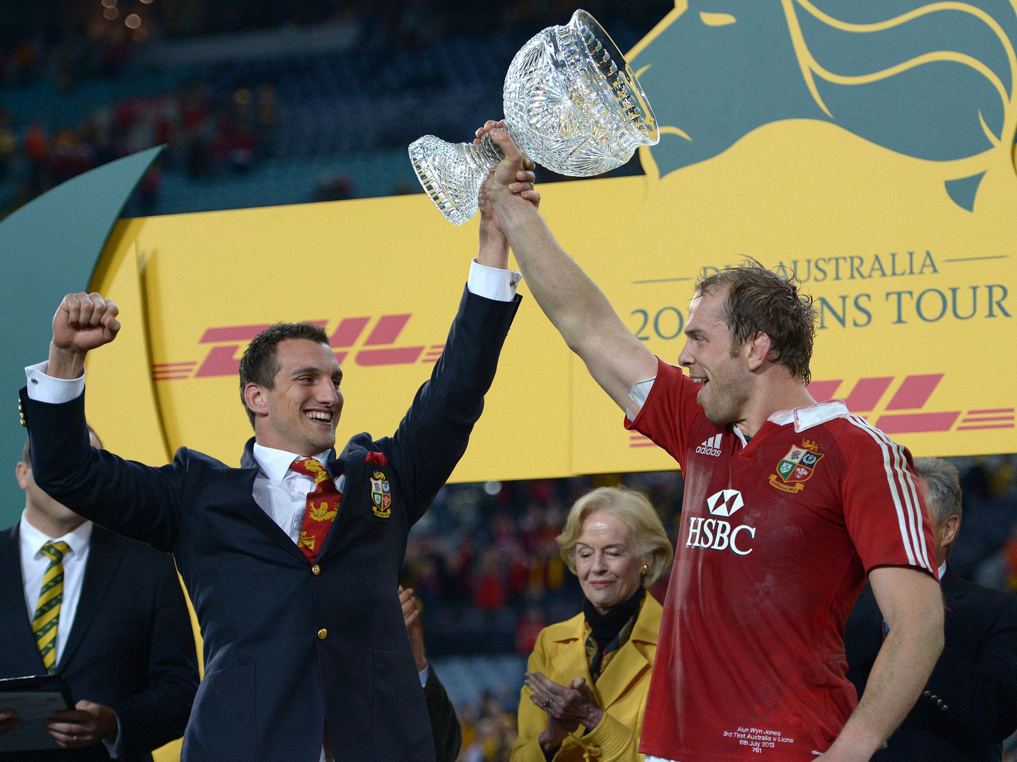 Sam Warburton and Alun Wyn Jones together after the successful British and Irish Lions tour of Australia