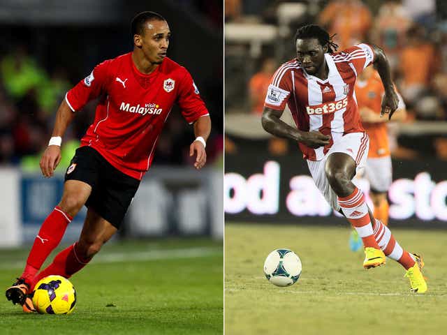 Cardiff City and Stoke City have swapped Peter Odemwingie and Kenwyne Jones