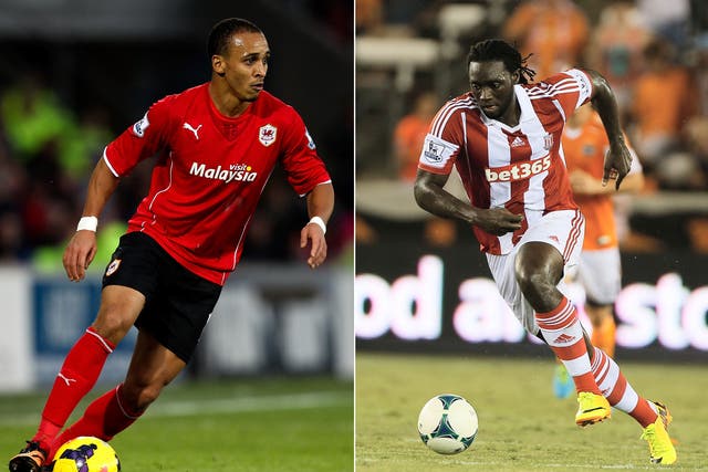 Cardiff City and Stoke City have swapped Peter Odemwingie and Kenwyne Jones