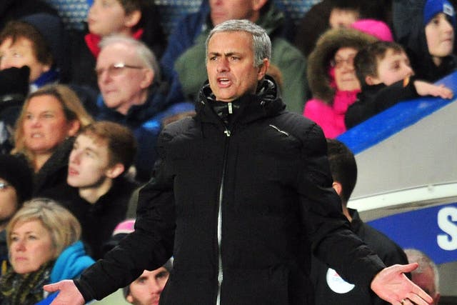 Jose Mourinho gestures from the sidelines during Chelsea's 1-0 win over Stoke