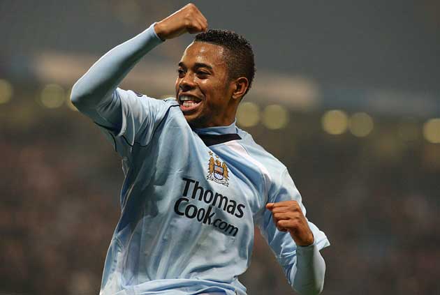 Robinho in action for Manchester City