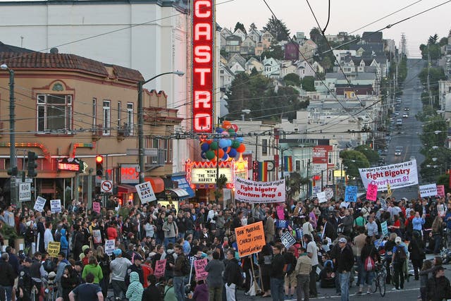 Supporters of same-sex marriage on Castro Street in 2009