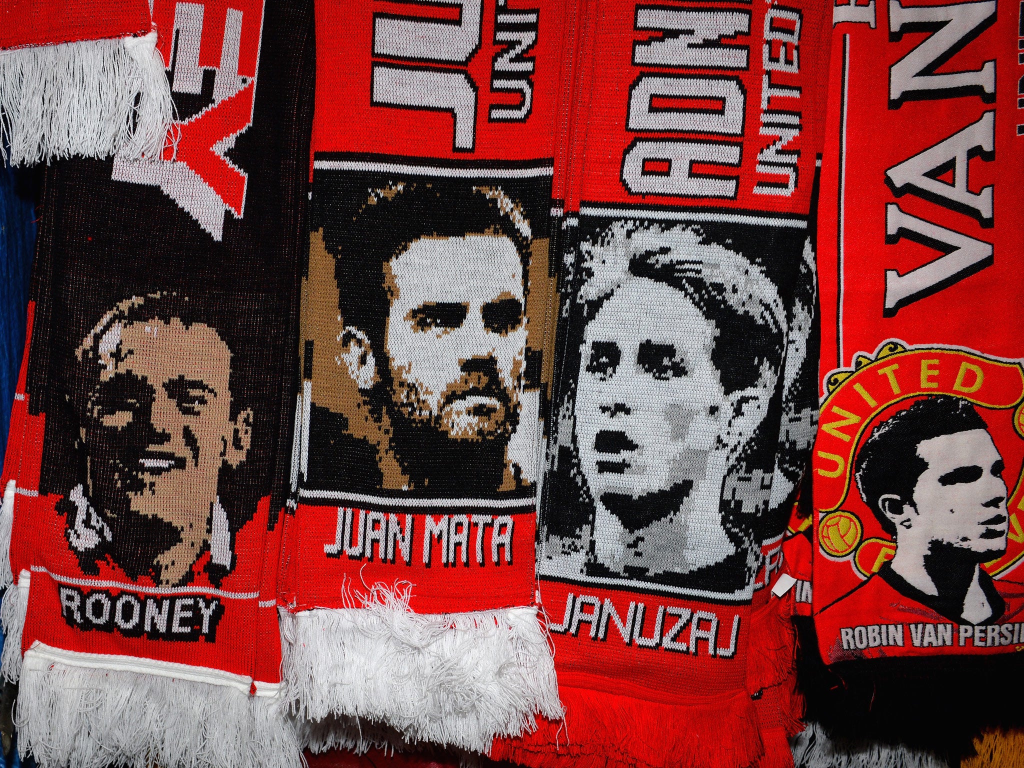 Juan Mata scarves are being sold outside Old Trafford