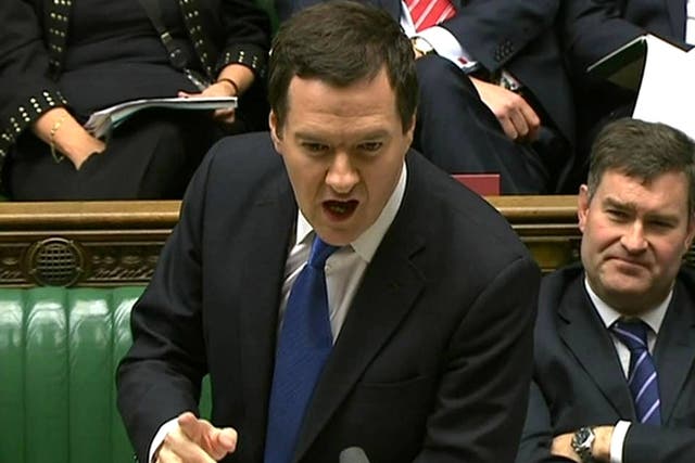 A defiant George Osborne during Treasury Questions in the House of Commons